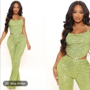 Fashion Nova Charmaine Sequin Pants Set
